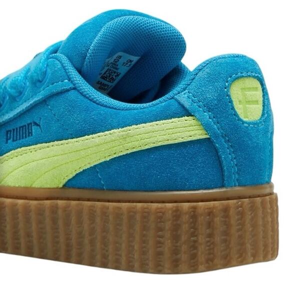 PUMA x Fenty Creeper Phatty Womens Casual Shoes Lime Blue Suede NWT - Picture 4 of 4